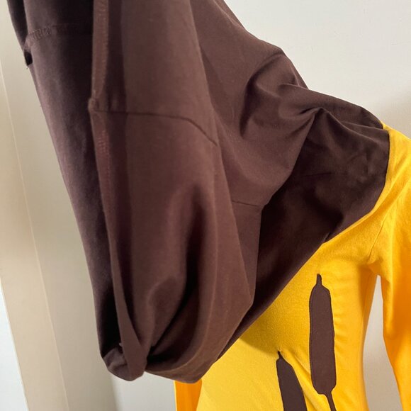 Global Goddess Goods Sz M Cattails Hoodie Cowl Neck Organic Cotton Knit Tunic - Picture 6 of 8